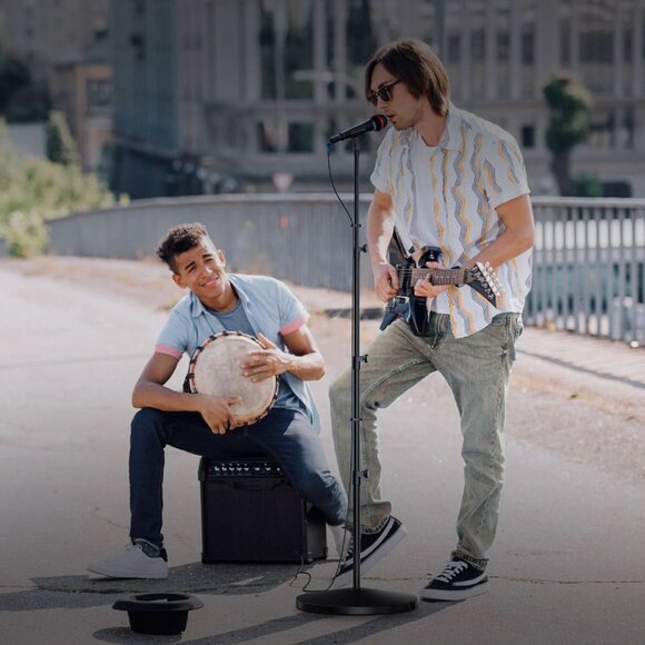 5Core Mic Stand Floor Adjustable Round Base Universal Metal Microphone Stands - Picture 6 of 8